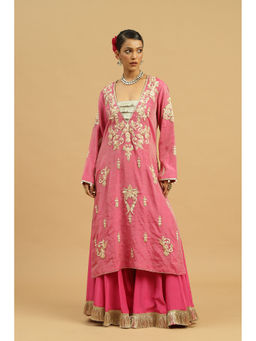 Siyona by Ankurita - Pink Rosa Sharara with Kurta and Dupatta (Set of 3)