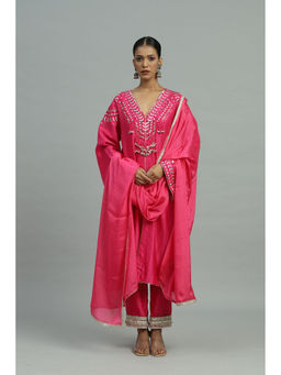 Siyona by Ankurita - Pink Gulabi Kurta with Pant and Dupatta (Set of 3)
