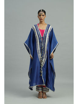 Siyona by Ankurita - Blue Neel Kamal Kaftan Style Jacket with Inner and Pant (Set of 3)