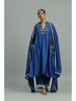 Siyona by Ankurita - Blue Siyahi Kurta with Pant and Dupatta (Set of 3)