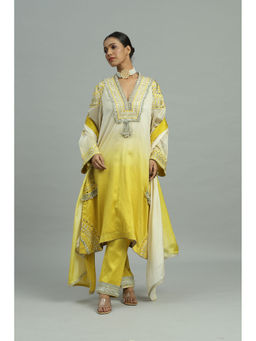Siyona by Ankurita - Yellow Bahaar Kurta with Pant and Dupatta (Set of 3)