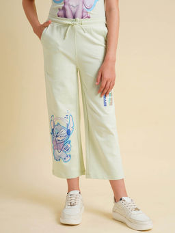 VERO MODA - Girls Graphic Print Straight Blue Pants