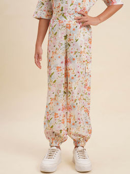 VERO MODA - Girls Floral Print Multi-Color Joggers