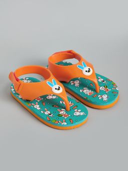 Hopscotch - Orange Bunny Hop Beach Sliders