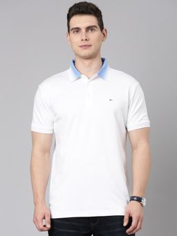 Classic Polo - Men's Half Sleeve White Polo Neck Slim Fit Solid Cotton Polo T-Shirt