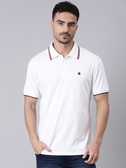 Classic Polo - Men's Half Sleeve White Polo Neck Slim Fit Solid Cotton Polo T-Shirt