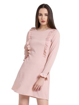 Dodo & Moa - Women Peach Solid Mini Dress