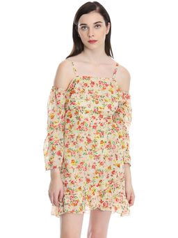 Dodo & Moa - Women Yellow Floral Mini Dress