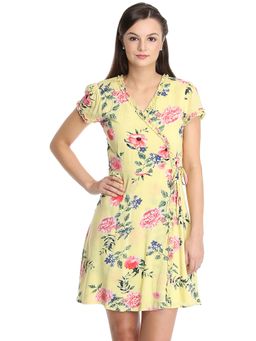 Dodo & Moa - Women Yellow Floral Mini Dress
