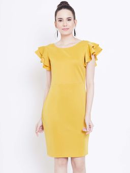 Dodo & Moa - Women Yellow Solid Mini Dress