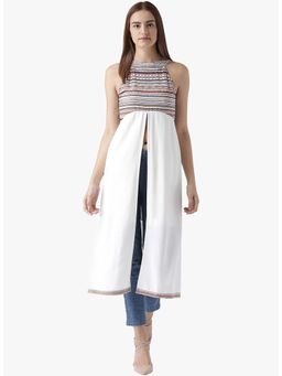 Dodo & Moa - Women White Solid Midi Dress