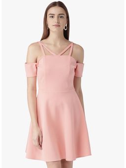 Dodo & Moa - Women Peach Solid Mini Dress