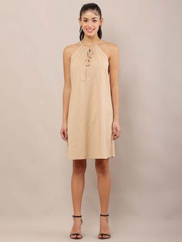 NOBARR - Women Beige Solid Mini Dress