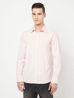 CRIMSOUNE CLUB - Men Pink Striped Shirt