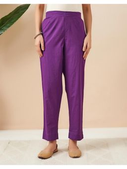 Fabindia - Purple Cotton Ethnic Pant