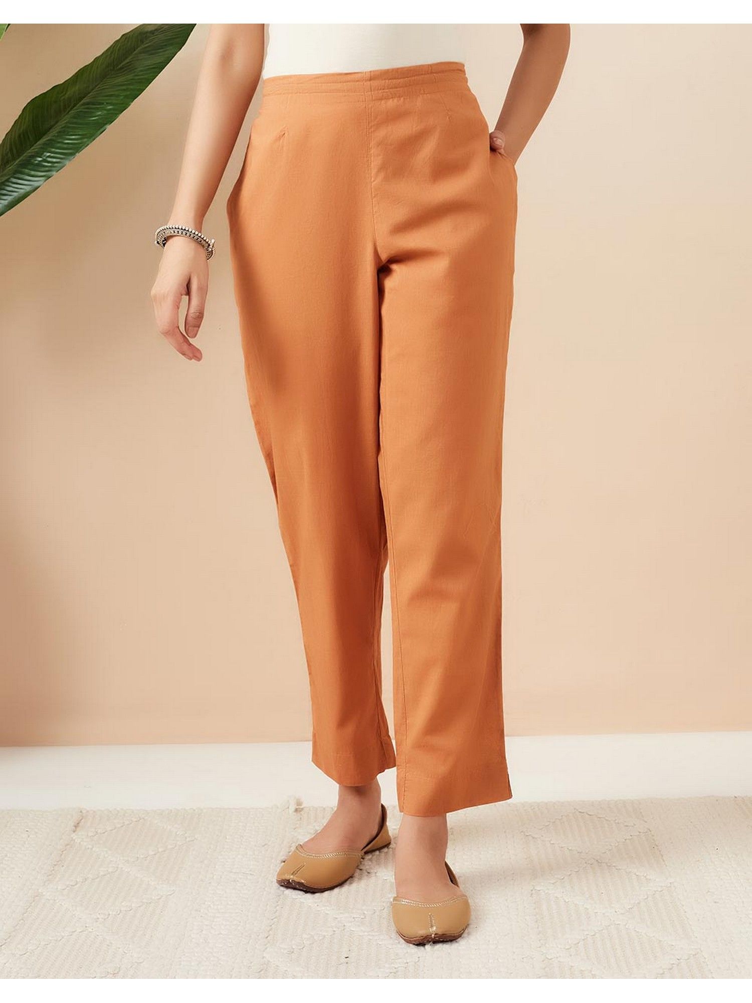 fabindia Rust Cotton Ethnic Pant-picture-24