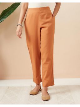 Fabindia - Rust Cotton Ethnic Pant