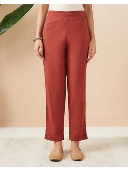 Fabindia - Wine Cotton Ethnic Pant