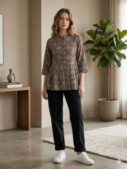 MAAND - Lavender Cotton Printed Top
