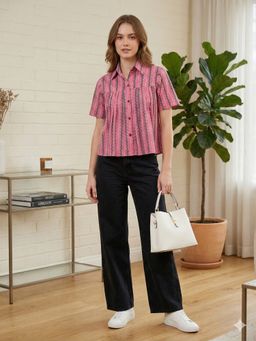 MAAND - Pink Cotton Printed Top