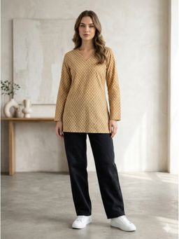 MAAND - Yellow Cotton Printed Top