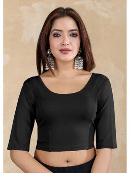 Trendmalls - Black Pure Cotton Elastane Stretchable Readymade Blouse