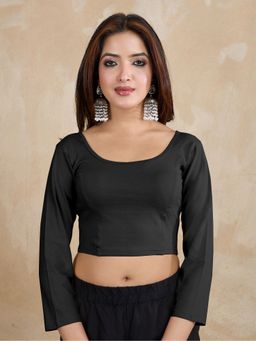 Trendmalls - Pure Cotton Black Elastane Stretchable Readymade Blouse