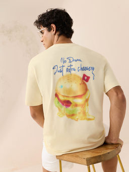 The Souled Store - Men Cream Graphic Pure Cotton T-Shirt