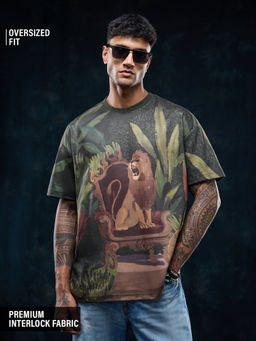 The Souled Store - Men Green Character Polyester Blend T-Shirt
