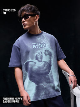 The Souled Store - Men Navy Blue Character Pure Cotton T-Shirt