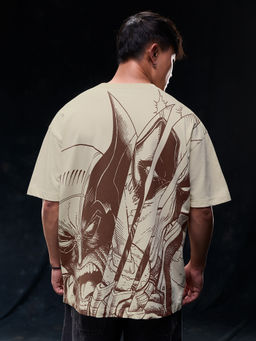 The Souled Store - Men Beige Character Pure Cotton T-Shirt