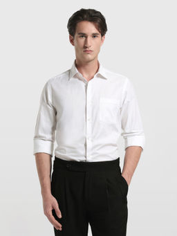 Arrow - Men White Solid/Plain Cotton Shirt