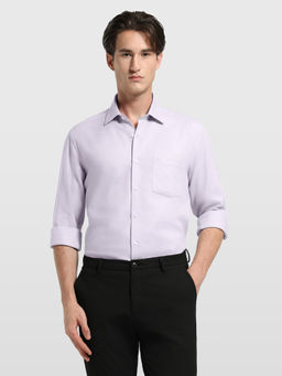 Arrow - Men Purple Self Design Cotton Shirt