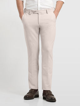 Arrow - Men Beige Solid/Plain Polyester Trouser
