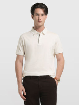 Arrow - Men White Solid/Plain Cotton Polo T-Shirt