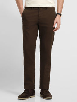 Arrow Sports - Men Brown Solid/Plain Cotton Trouser