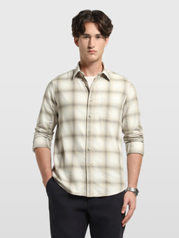 Arrow Sports - Men Beige Checks Cotton Shirt