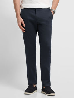 Arrow Sports - Men Blue Solid/Plain Cotton Trouser