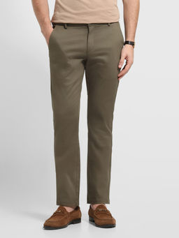 Arrow Sports - Men Brown Solid/Plain Cotton Trouser