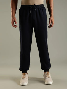Tommy Hilfiger - Men Navy Blue Solid/Plain Cotton Joggers