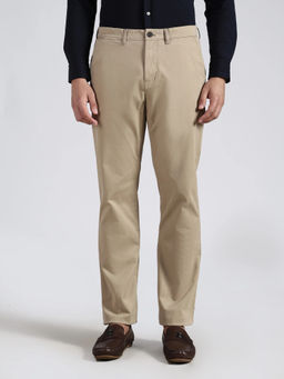 Tommy Hilfiger - Men Beige Solid/Plain Cotton Trouser