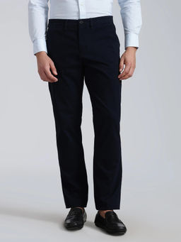 Tommy Hilfiger - Men Blue Solid/Plain Cotton Trouser