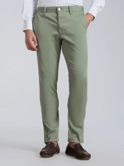 Tommy Hilfiger - Men Green Solid/Plain Cotton Trouser