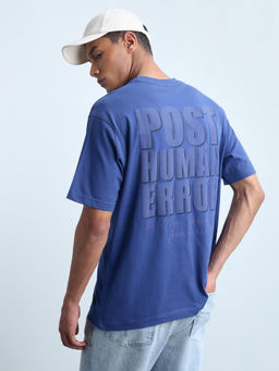 Flying Machine - Men Blue Typography Cotton T-Shirt