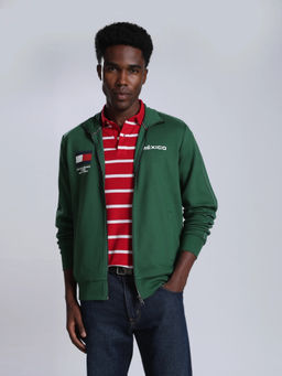 Tommy Hilfiger - Men Green Solid/Plain Cotton Jacket