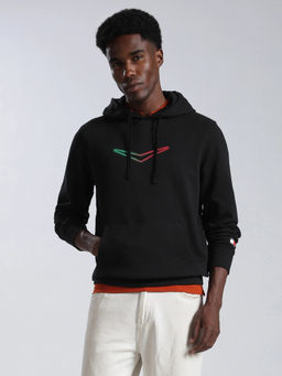 Tommy Hilfiger - Men Black Graphic Cotton Hoodie