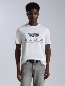 Tommy Hilfiger - Men White Printed Cotton T-Shirt