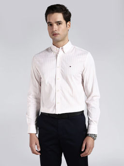 Tommy Hilfiger - Men Pink Stripes Cotton Shirt
