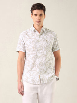 U.S. Polo Assn. Denim Co. - Men White Printed Cotton Shirt