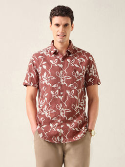 U.S. Polo Assn. Denim Co. - Men Brown Printed Cotton Shirt